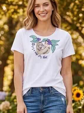 VERA BRADLEY "There's a Nap For That" Sloth Short Sleeve Tee, L, NWT!